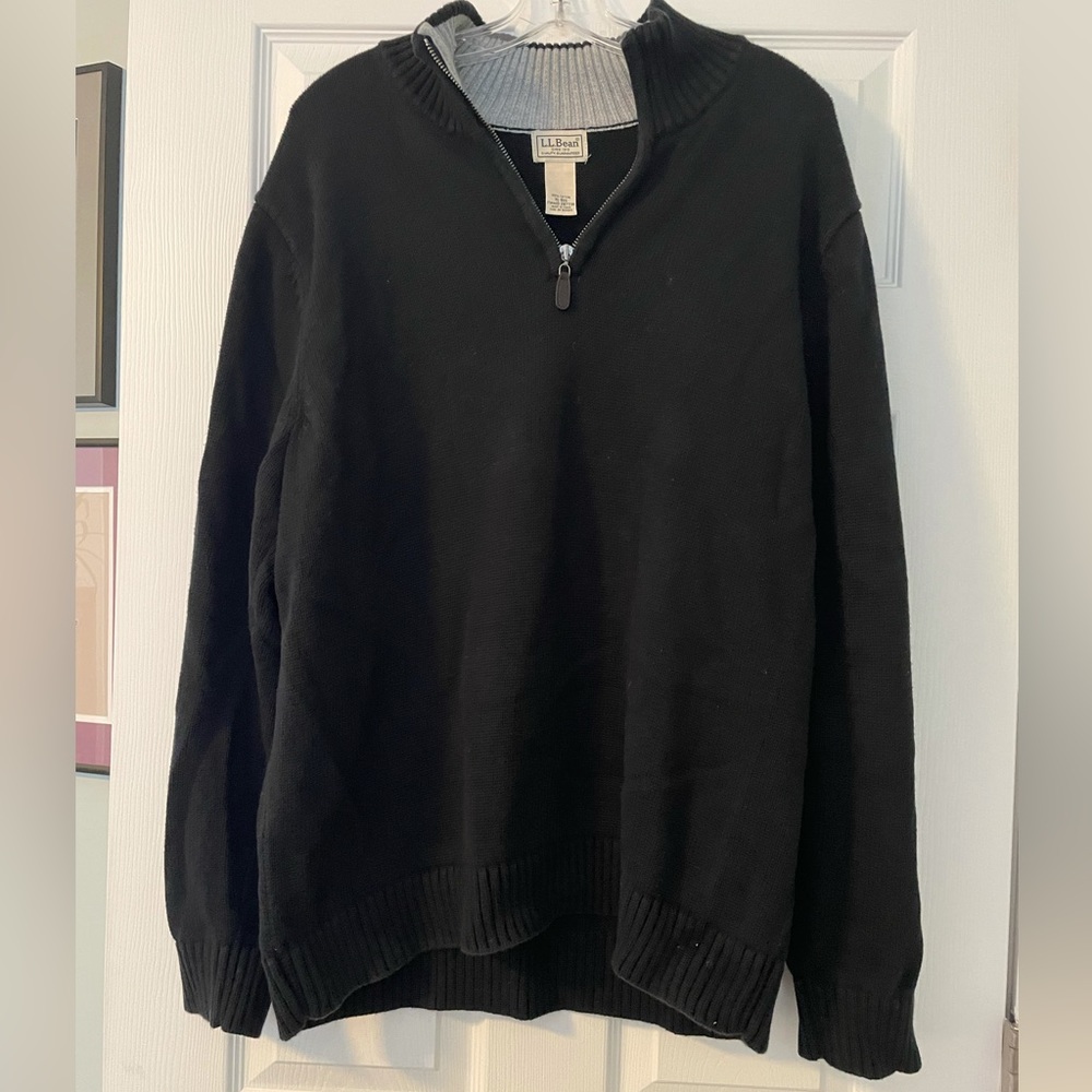 Men’s LLBean quarter zip cotton sweater